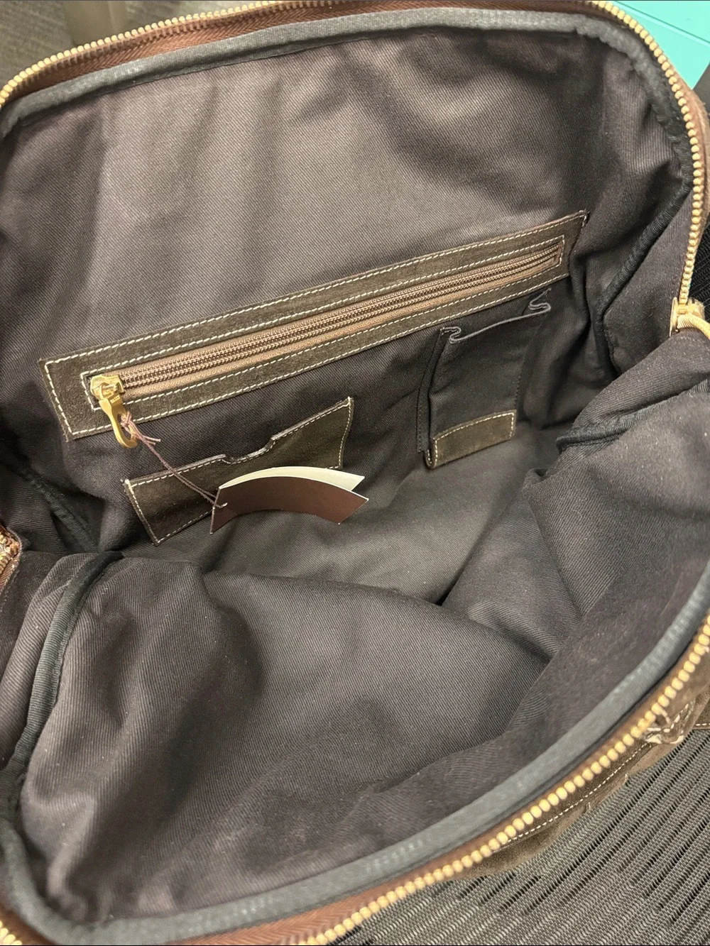 Bally Dark Brown Suede Messenger Bag with Gold Hardware